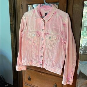 GAP Women's Tie-dyed Light Pink Jean Jacket